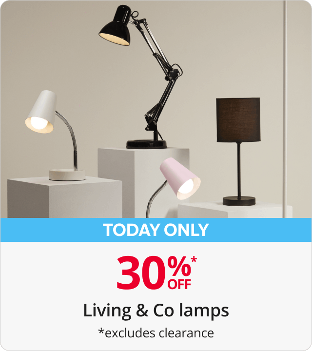 Today only - 30% Off living & co lamps 