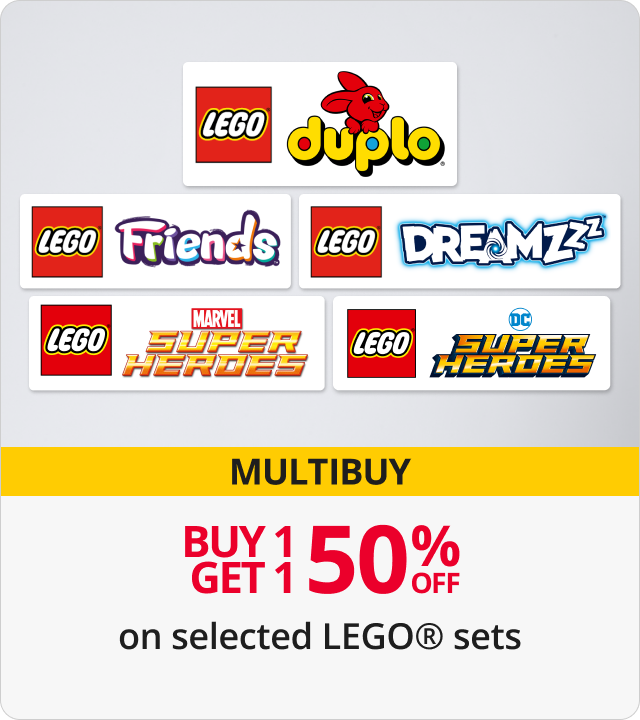 Buy 1 get 1 50% off selected Lego 