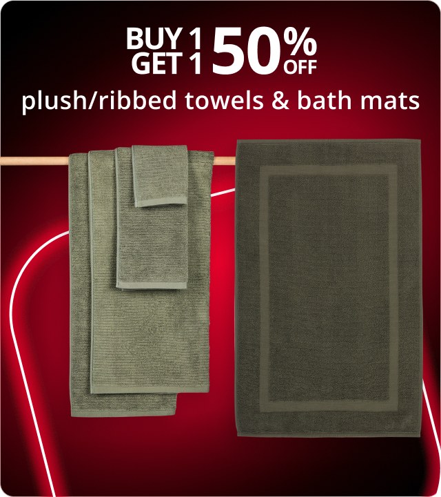 Black Friday - buy 1 get 1 50% off towels 