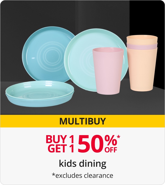 Buy 1 get 1 50% off kids dining