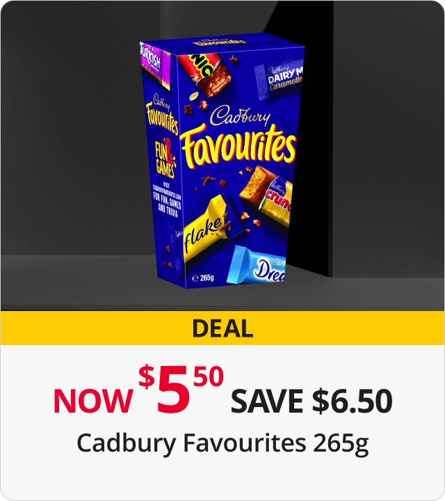 Cadbury Favourites Now $5.50ea 