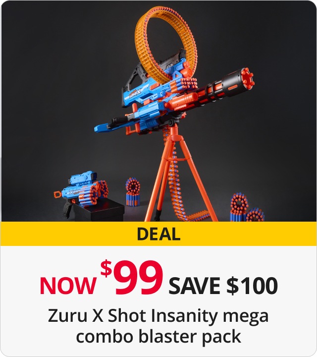 Zuru X shot insanity mega combo now $99 
