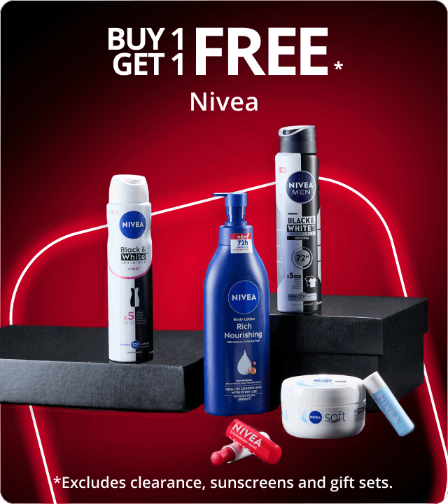 Black Friday - Buy 1, get 1 Free on Nivea Range 