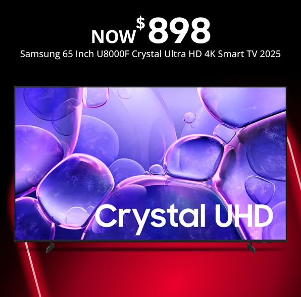 Samsung 65 Inch U8000F Crystal Ultra HD 4K Smart TV 2025