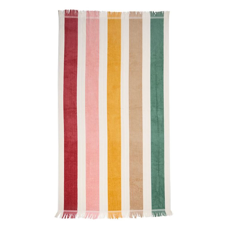 Retro Stripes Beach Towel