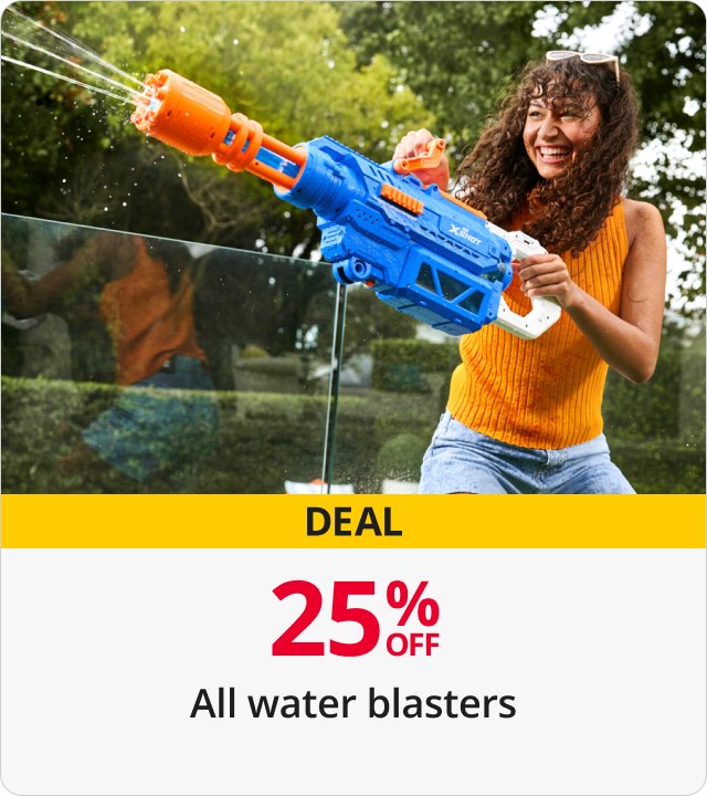 25% Off All Water Blasters 