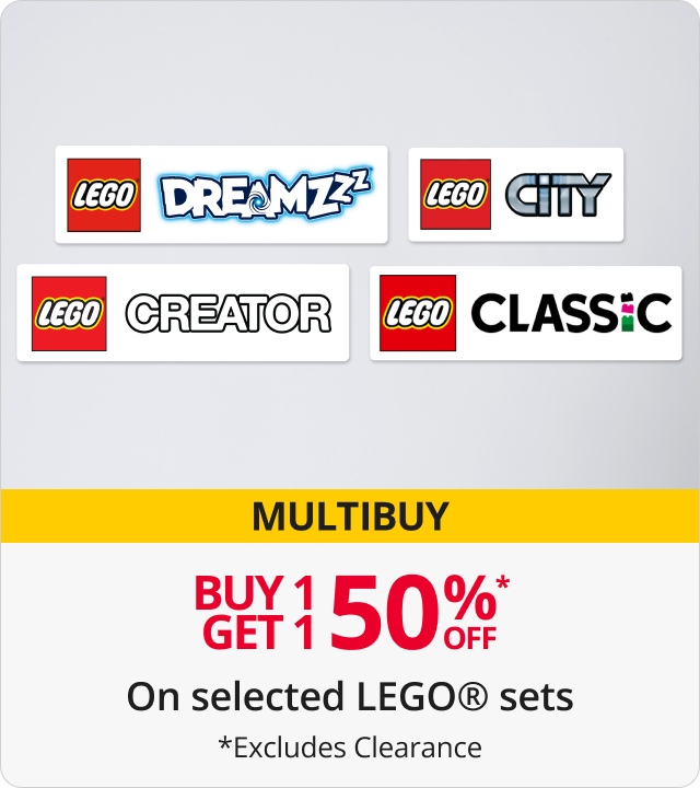 Buy 1 get 1 50% off selected Lego 