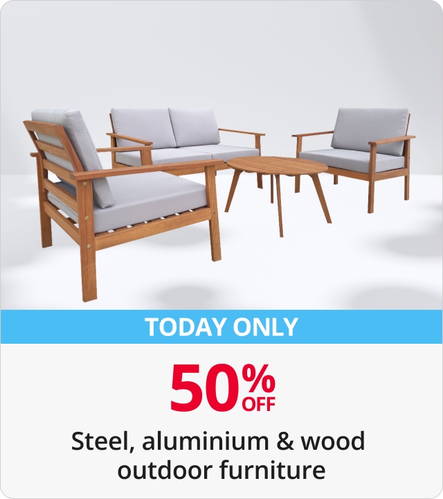 Today Only 50% Off Steel Aluminium & wood outdoor furniture 