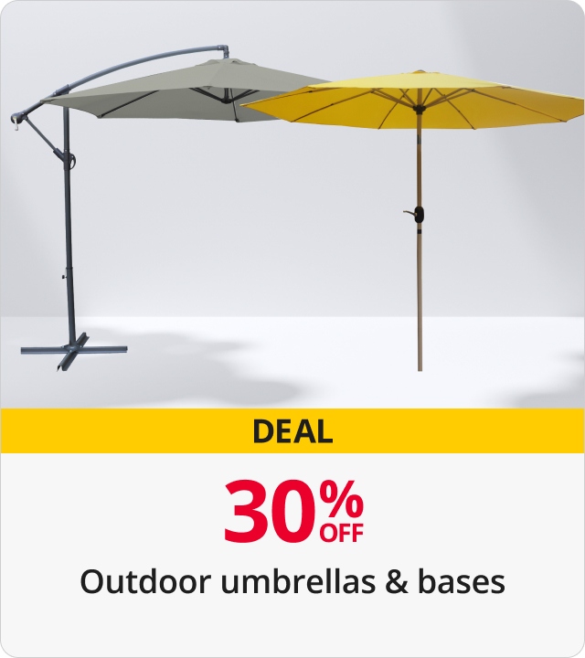 30% Off Outdoor Umbrellas & bases 