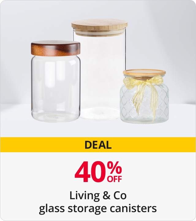 40% Off Living & Co Glass storage canisters 