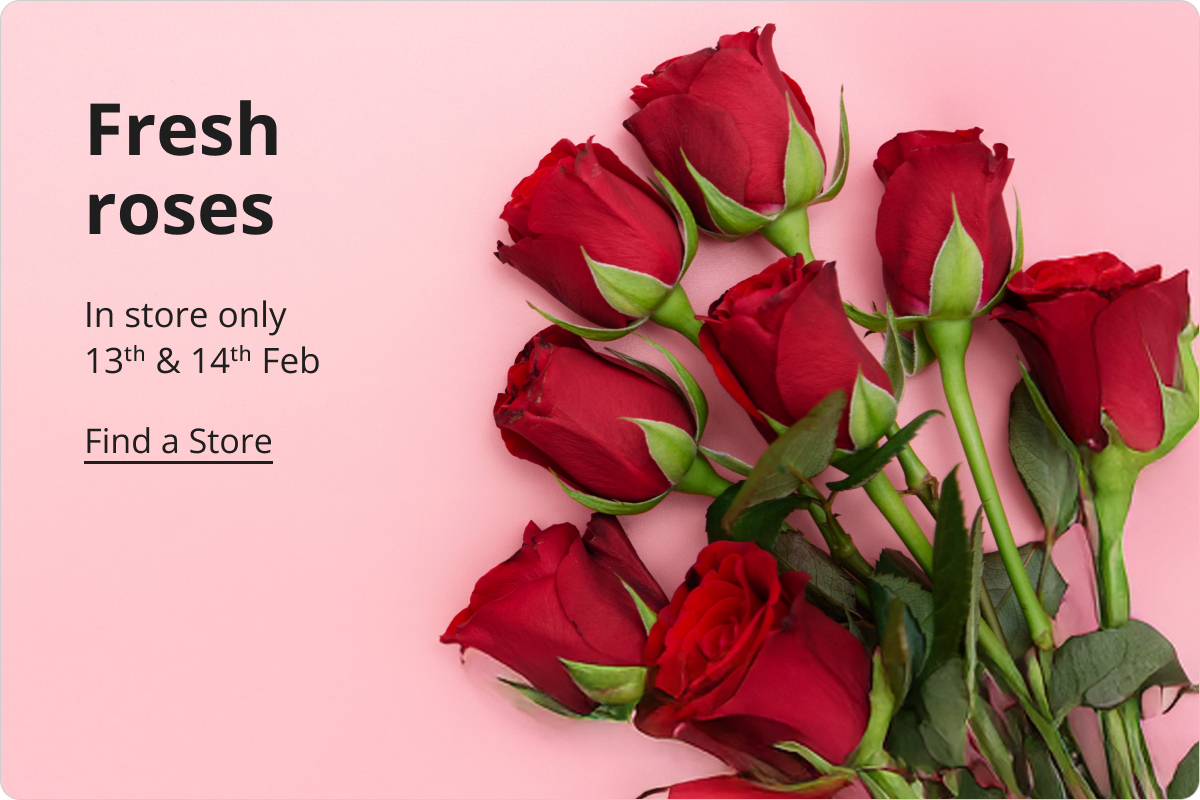 Fresh Roses in store 13th & 14th Feb 