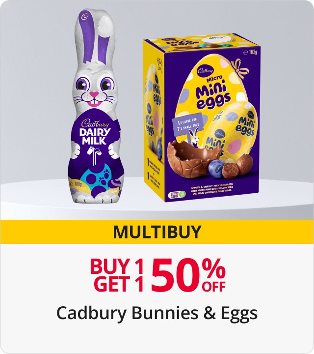 Buy 1 Get 1 50% Off Cadbury Bunnies & Eggs 