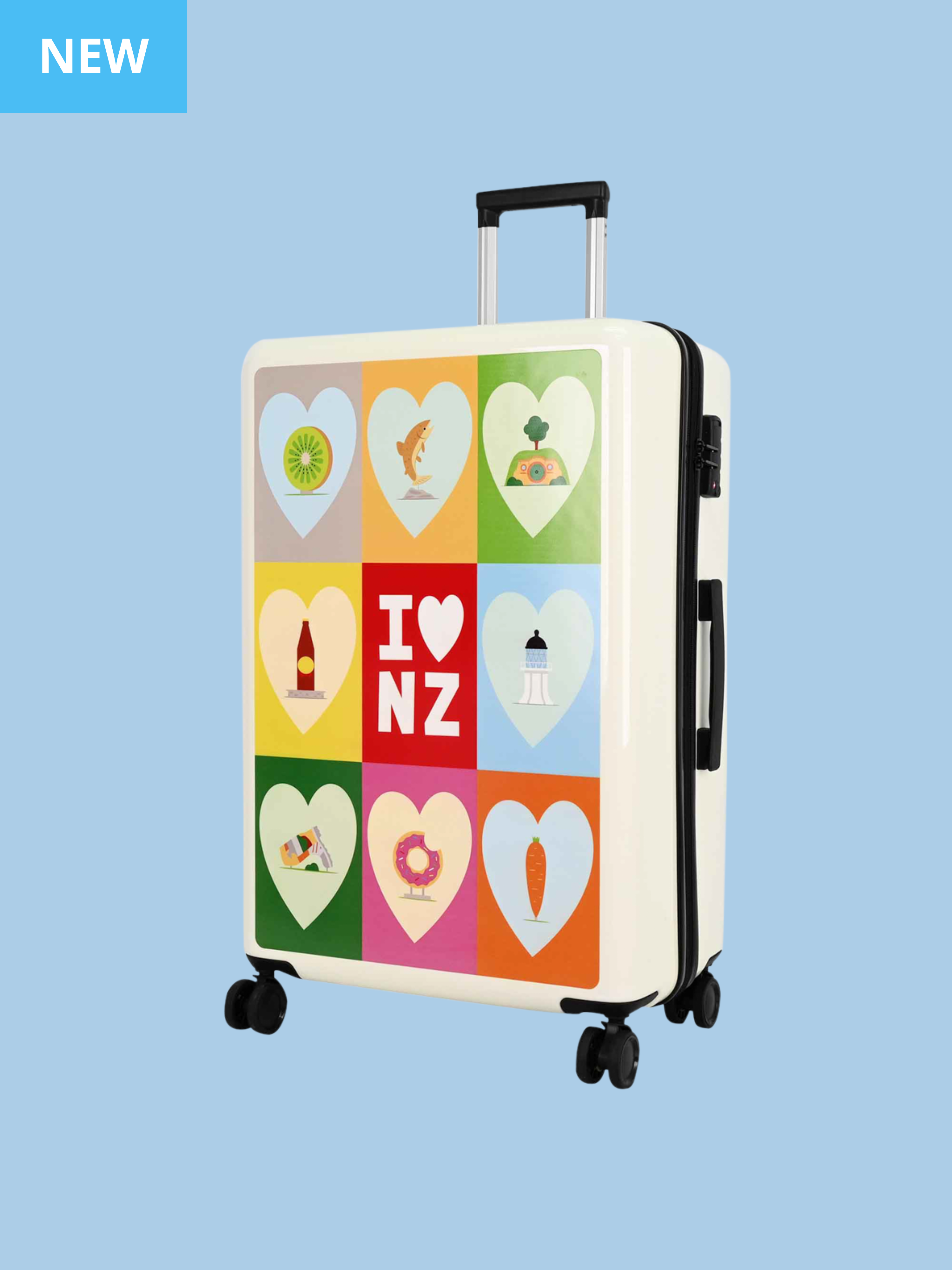 Glenn Jones 76cm Hard Side Check In Suitcase Love New Zealand