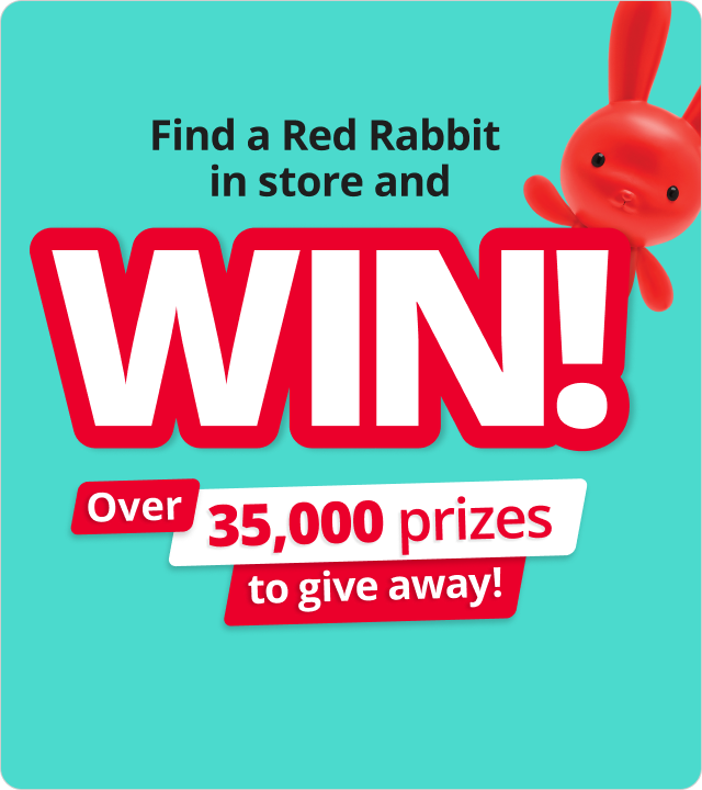 Find a Red Rabbit in store & WIN 