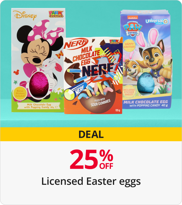 25% Off Licensed Easter Eggs 