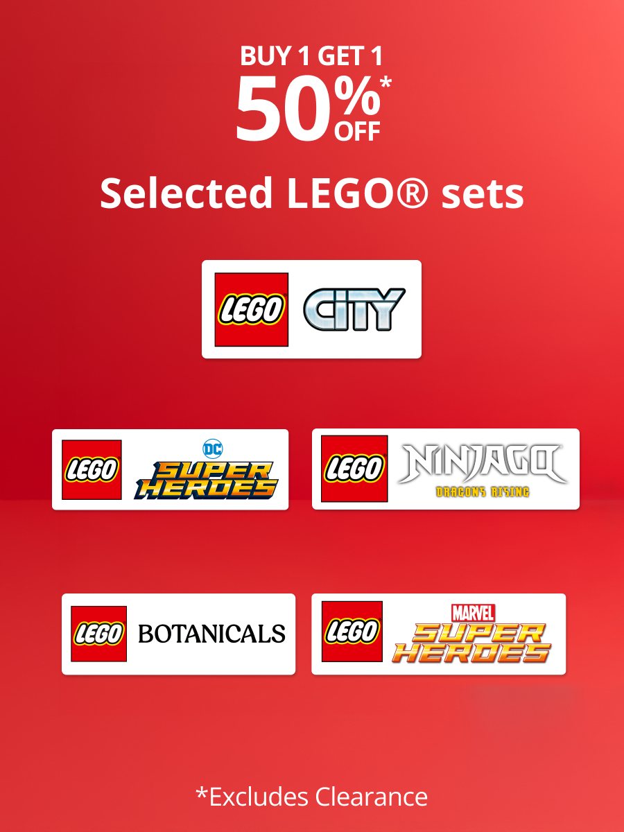 Buy 1 get 1 50% Off selected Lego Sets