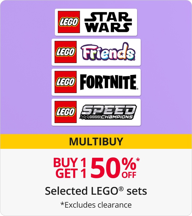 Buy 1 get 1 50% off selected Lego 