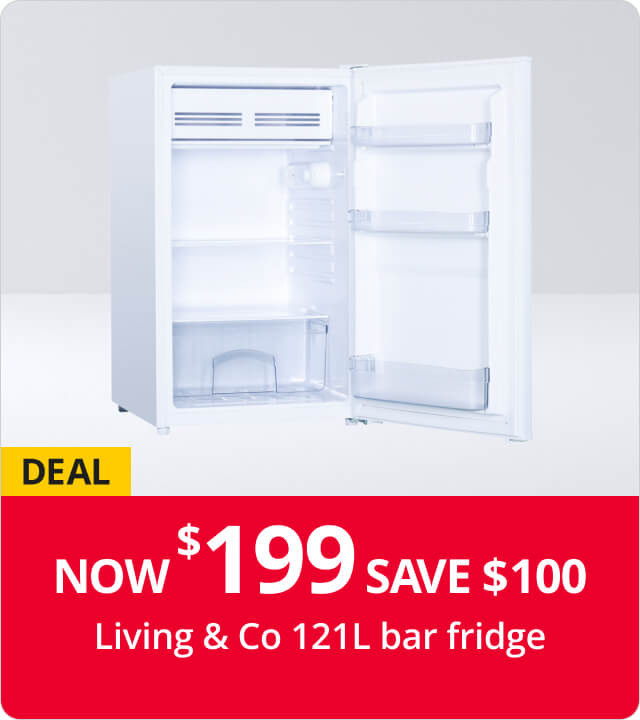 $199 Living & Co 121L bar fridge
