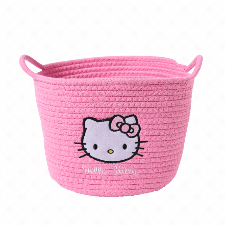 Hello Kitty Cotton Basket White/Pink