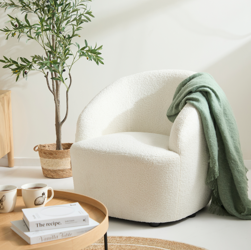Living & Co Ava Boucle Chair Cream