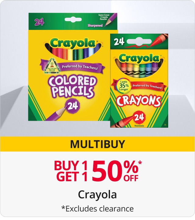 Buy 1 get 1 50% Off Crayola 