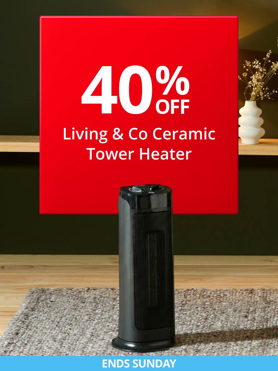 40% off Living & Co ceramic tower heater