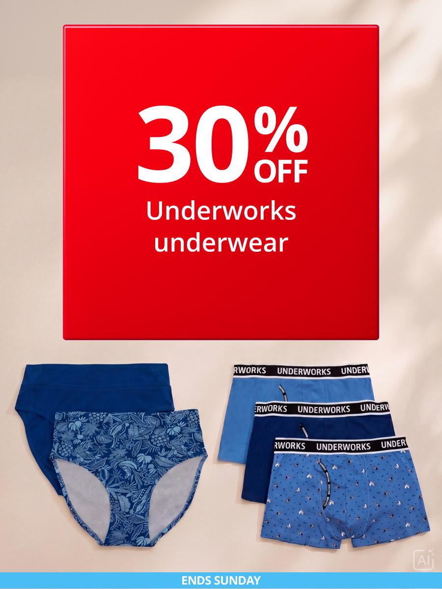 30% Off Underworks underwear 