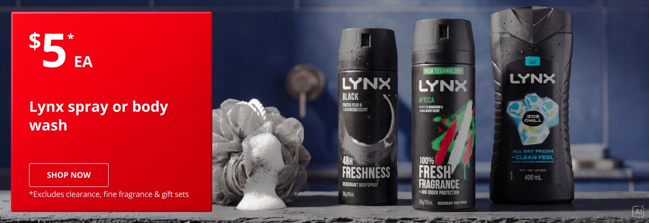 Lynx Spray or Body Wash $5ea 