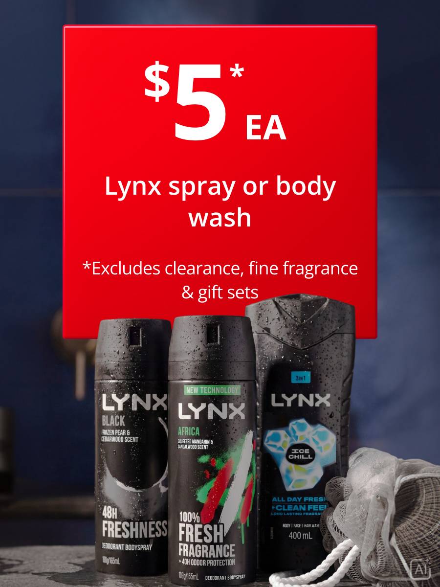 Lynx Spray or Body Wash $5ea 