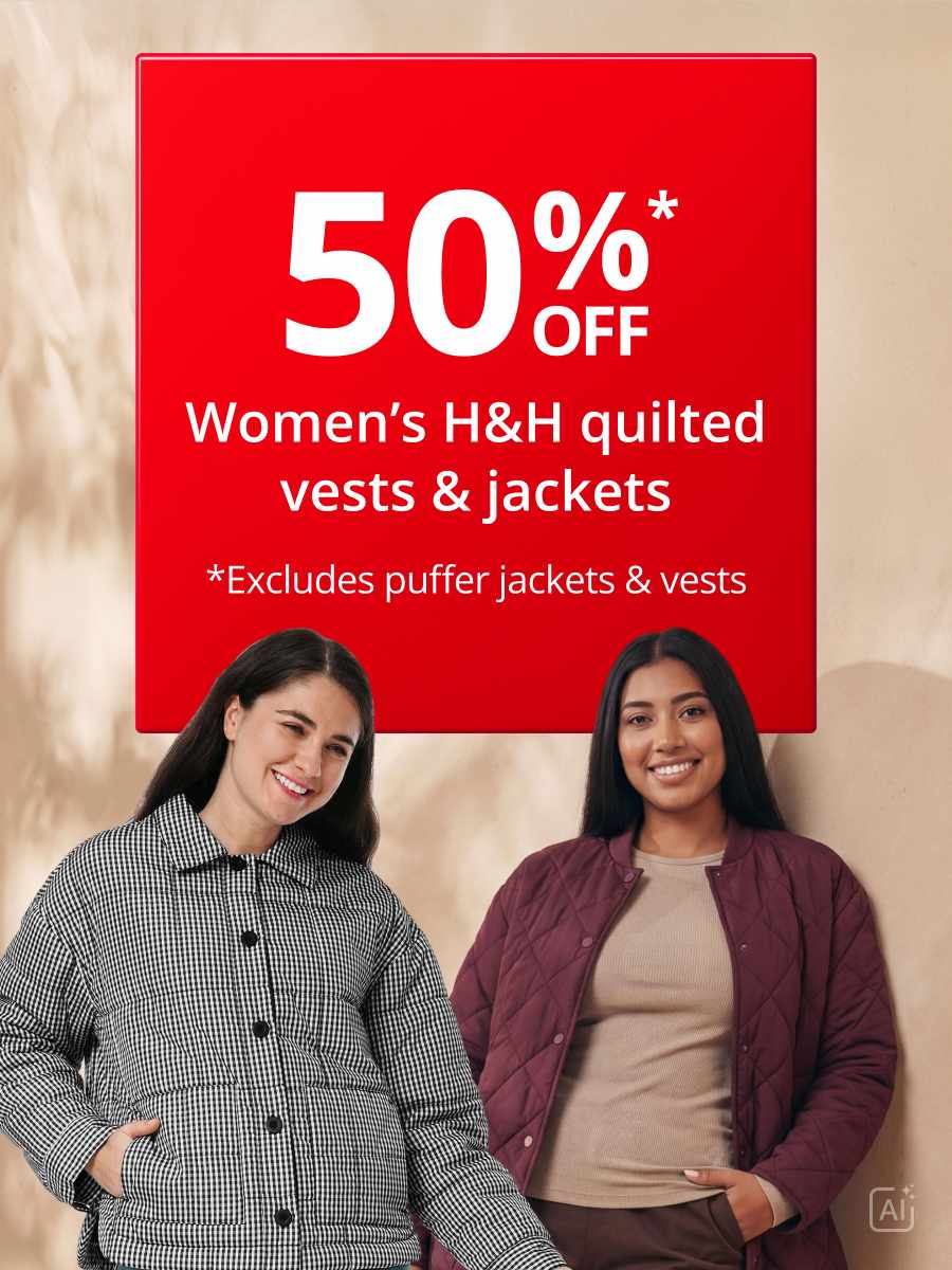 50% Off Womens H&H quilted vests & Jackets 