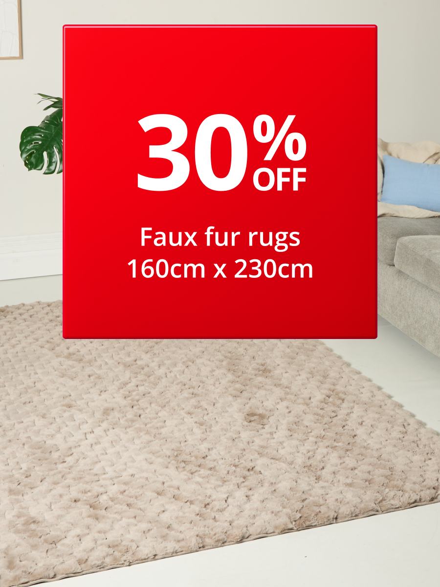 30% Off Faux Fur Rugs 