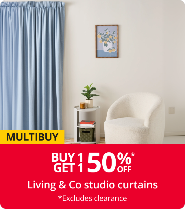 Buy 1 get 1 50% off Living & Co Studio Curtains Range