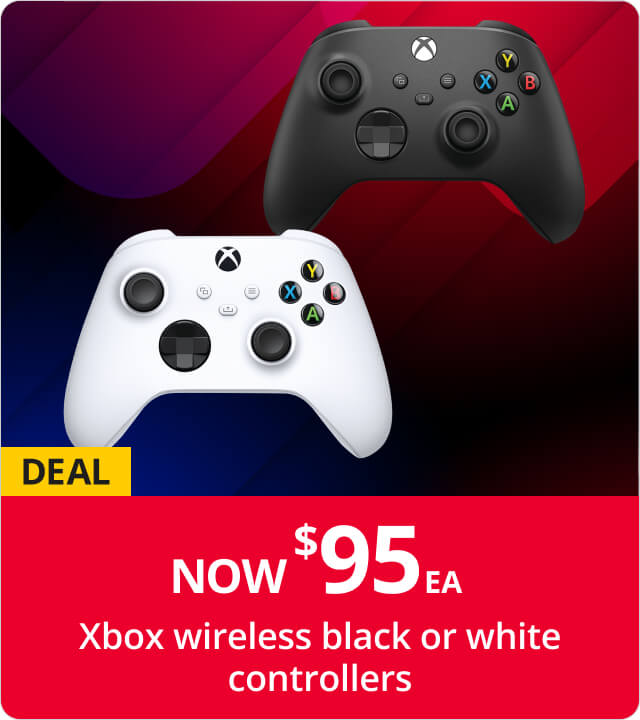 now $95EA Xbox Wireless Black or White Controllers