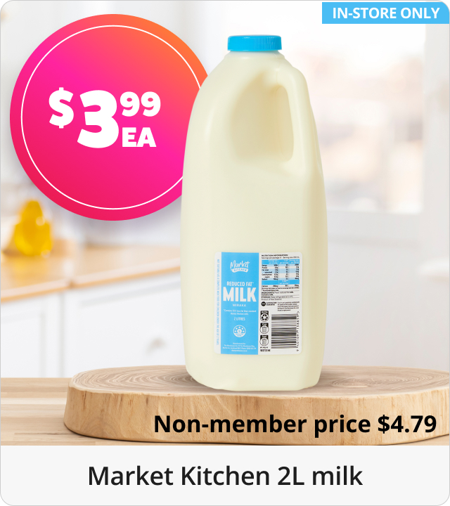 $3.99 Market Kitchen 2L Milk
