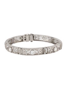 Antique Platinum 4.37ctw Diamond Link Bracelet