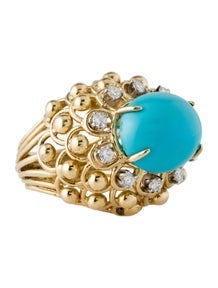 18K Turquoise & Diamond Cocktail Ring