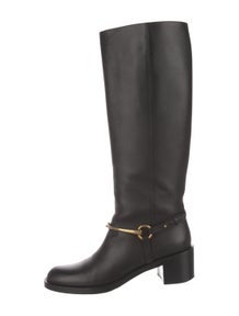 Horsebit Accent Leather Riding Boots