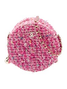 Tweed Round Clutch w/ Chain