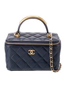 CC Top Handle Vanity Case with Chain