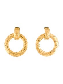 Vintage Logo Hoop Clip-On Earrings