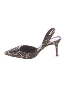 Printed Slingback Pumps