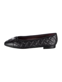 Interlocking CC Logo Leather Ballet Flats