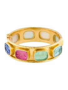 19K Venetian Glass Intaglio Hinged Bangle