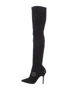 Suede Crystal Embellishments Sock Boots