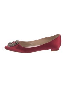 Satin Crystal Embellishments Flats