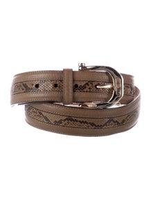 Snakeskin Leather Trim Embellishment Belt