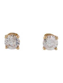 14K Diamond Solitaire Stud Earrings