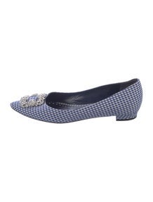 Plaid Print Crystal Embellishments Flats