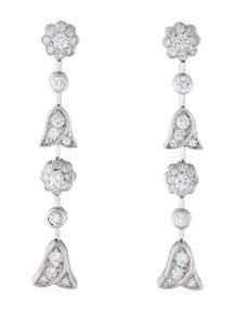 18K 2.04ctww Diamond Drop Earrings