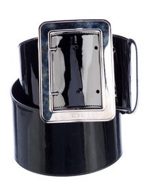 Wide Patent Leather Waist Belt